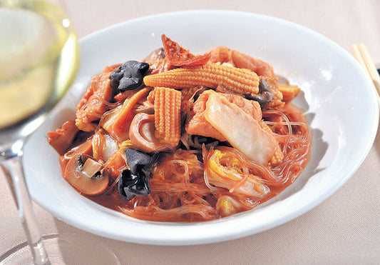 Braised Vegetables with Red Fermented Beancurd Rice 南乳粗齋飯🌱