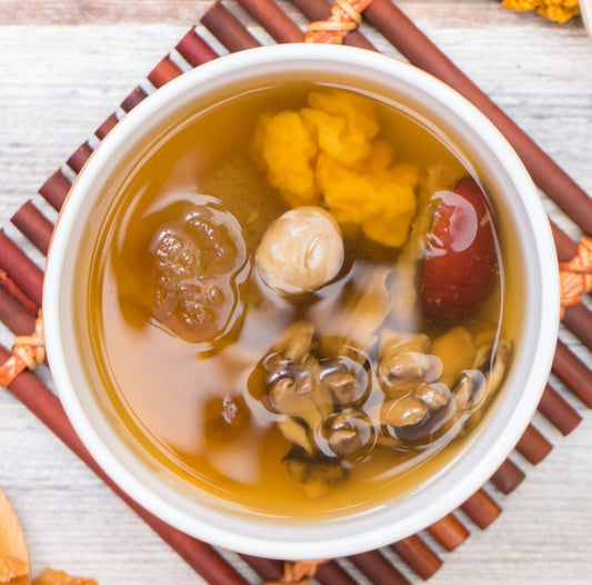 黃耳雙菇竹笙桃膠燉湯 GreenDay - Double Boiled Mixed Fungus Vegan Soup 🌱