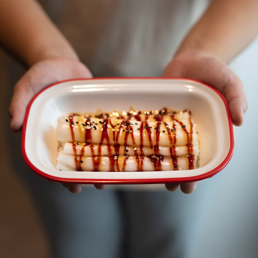 香港地三式豬腸粉 Hong Kong Trio Sauce Steamed Noddle Roll